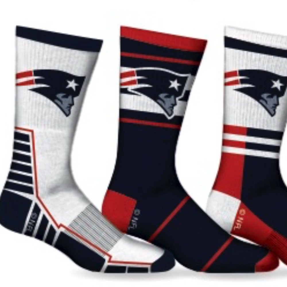 New England Patriots 3-Pack Sport Crew Socks